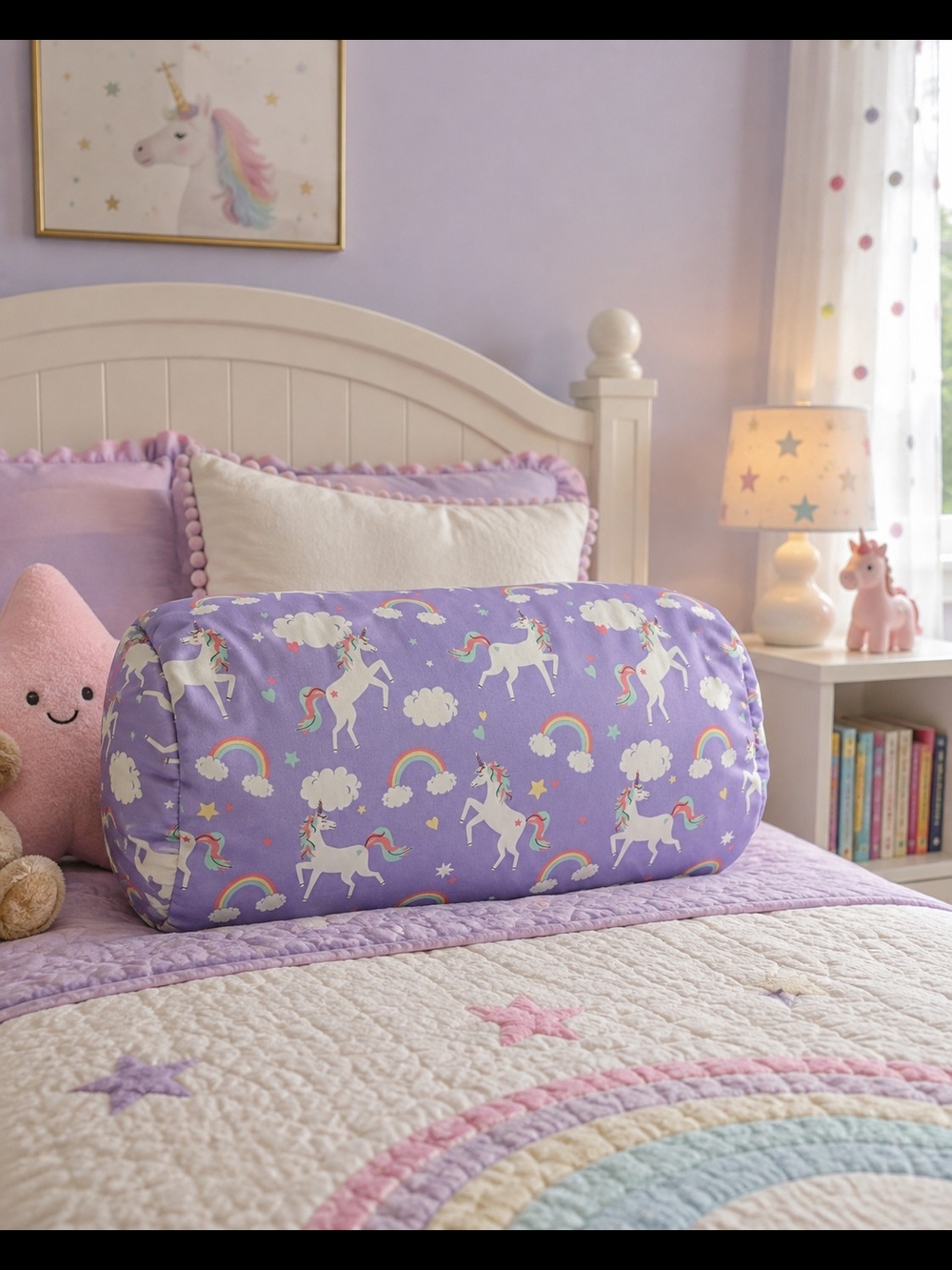 Comfort Bay Purple Unicorn Neck Pillow for Kids